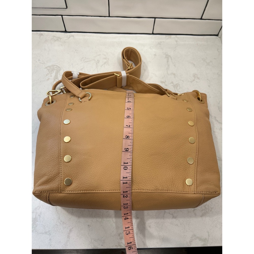 Hammitt Daniel Large Satchel Women L Barley Tan NWT Leather Gold Studs Hobo Bag - Picture 10 of 11